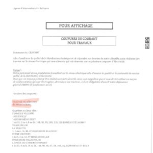 COUPURE COURANT LE 30 JUILLET 2021